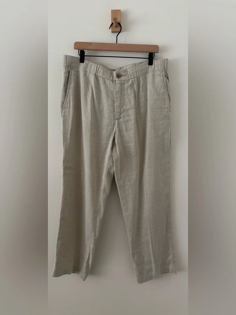 Tommy Bahama Men's Linen Blend Pants Beige Natural Relaxed Fit Stretch 61% Linen